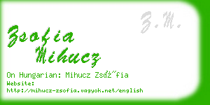 zsofia mihucz business card